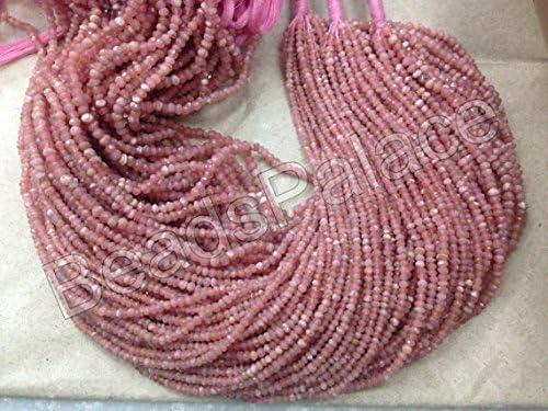 AAA quality Rhodochrosite faceted rondelle loose gemstone beads 13.5"inch strand necklace wholesale price