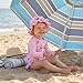 Toddler Baby Girl Rash Guard Swimsuit Cute Fashionable Long Sleeve Plaid Jumpsuit with Hat 2Pcs Swimwear (Pink 3, 6-12 Months)