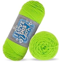 I Love This Yarn 4 - Medium Soft Skein 355 Yards of Acrylic Yarn for Crocheting Blankets, Hats, More Craft Supplies for Handcrafting Accessories, Limelight