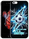 GlamCase for iPhone 6 Plus / 6s Plus, iPhone 6 Plus / 6s Plus Case - Soccer Lightining Printed Cute Slim & Sleek Plastic Hard Protective Designer Back Cover for iPhone 6+ / 6s+ White