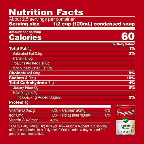 Image of Campbell's Condensed Heart Healthy Cheddar Cheese Soup, 10.75 oz Can
