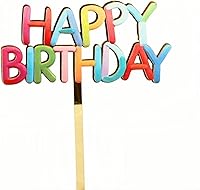 Vista 20 de Decoración de pastel de feliz cumpleaños DIY acrílico negro