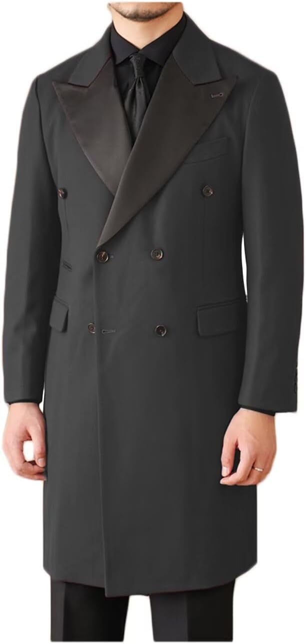 ONAXTDA Double Breasted Blazer Dress Coat for Men Evening Party Formal Spring Autumn Mens Tailcoat Tuxedo Jacket