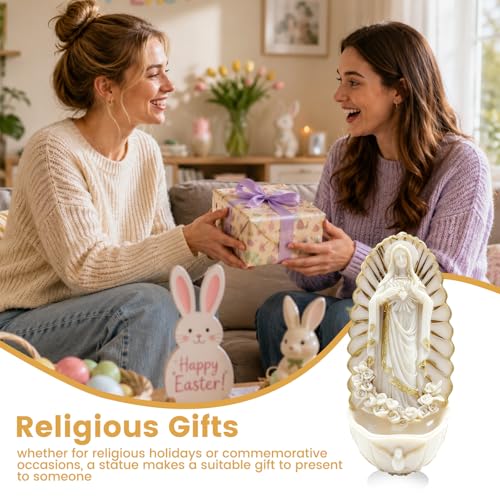 Jevuoyee Fonte d'eau bénite en résine, décoration murale en forme de cœur sacré catholique, cadeaux de Noël religieux pour la maison, le bureau, l'entrée, le rangement des clés – vue 7