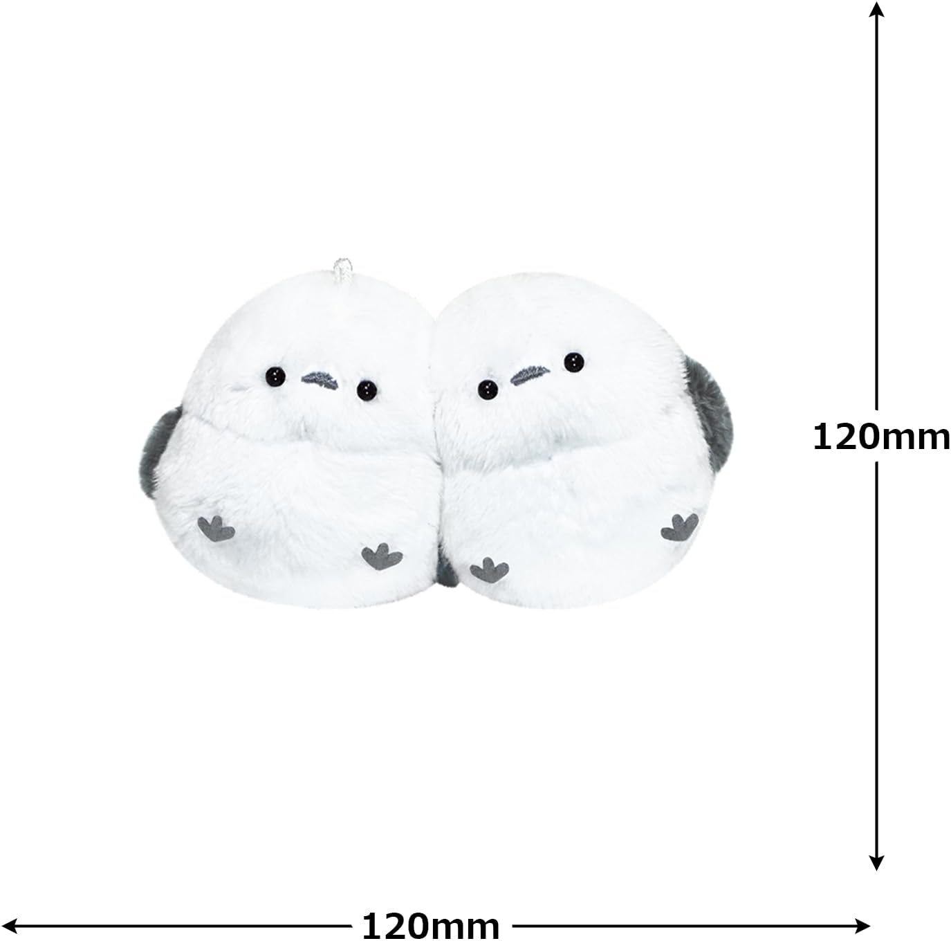 [クラックス] キーホルダー ニコヌイ にこぬい 2個セット お揃い もっちりほっぺが磁石でくっつく ノンビリエナガチャン ぬいぐるみ 118179 サイズ(約)：H200×W120×D80mm