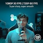 Razer Kiyo Webcam de streaming : Full HD 1080p 30 fps / 720p 60 fps - Anneau lumineux avec luminosité réglable - Microphone intégré - Autofocus - Compatible avec Zoom/Teams/Skype pour conférences et appels vidéo