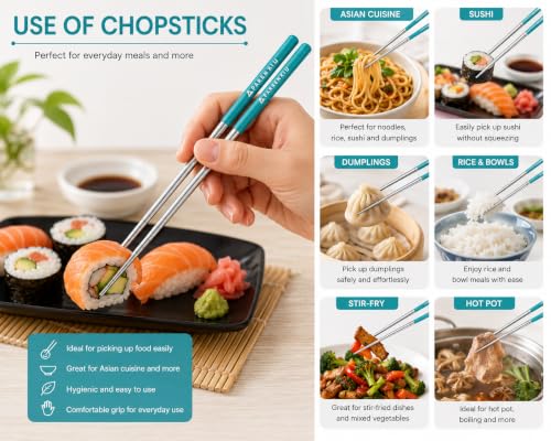 Image of Stainless Steel Cutlery Set, 3-Piece | Spoon, Fork, Chopsticks