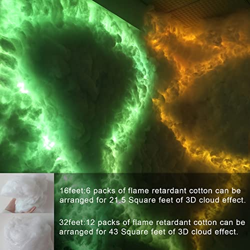 Image of Cloud Light, Thundercloud LED Lights 3D Cotton Lightning Cloud Colorful Atmosphere DIY Creative Night Light for Gaming Room, Club, Bar, DJ Party,32Feet