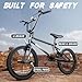 67i Freestyle BMX Bike 18/20-Inch Kids & Teens Bicycle - Durable Brake & Tire System, Easy Assembly with Video Guide, BMX Pegs for Tricks, 8-14 Years Gift (20'' (with Pegs), Black)