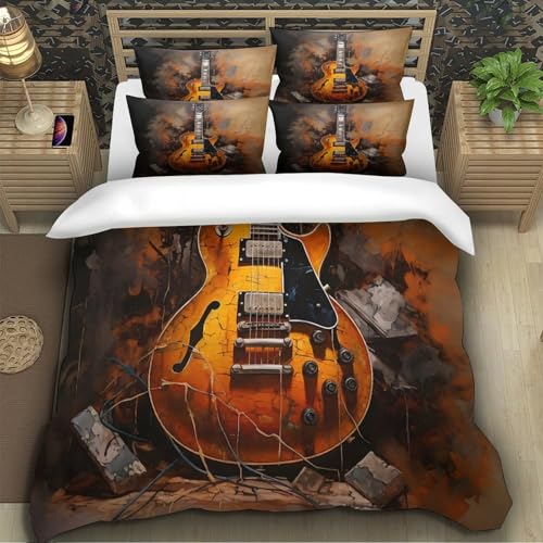 Guitare Électrique Parure de Lit Douce Confortable Léger 3D - 5