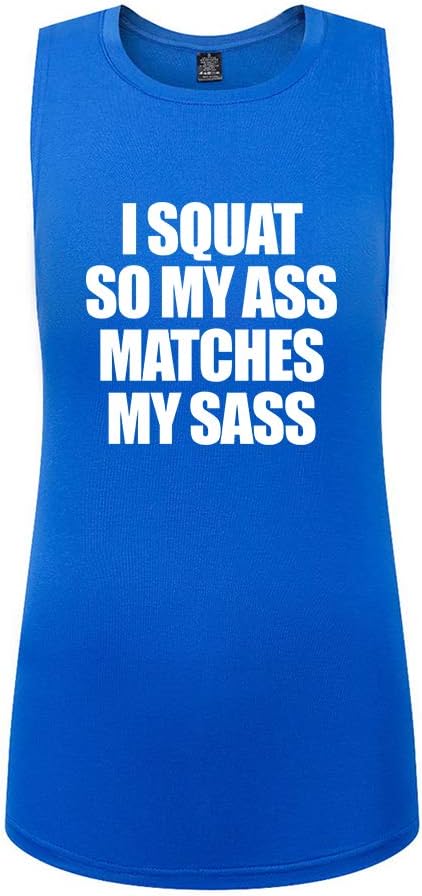 Workout Tank Tops for Women-Womens I Squat Funny Saying Fitness Gym Racerback Sleeveless Shirts