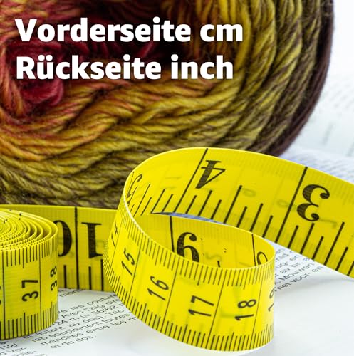 Massband 150 cm - 2 in 1 - cm + INCH Schneidermaßband - Maßband in Aufbewahrungsbox zum skalieren & messen