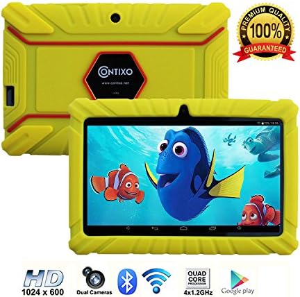 Contixo Kids Tablet K2 | 7" Display Android 6.0 Bluetooth WiFi Camera Parental Control for Children Infant Toddlers w/Free Tablet Case (Yellow)
