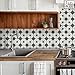 The Tiles Plaza Peel and Stick Encaustic Backsplash, Black Star Patterned Stick on Tile, Self-Adhesive Wall Tile Sticker for Kitchen Bathroom Fireplace Stairs, 10 Sheets