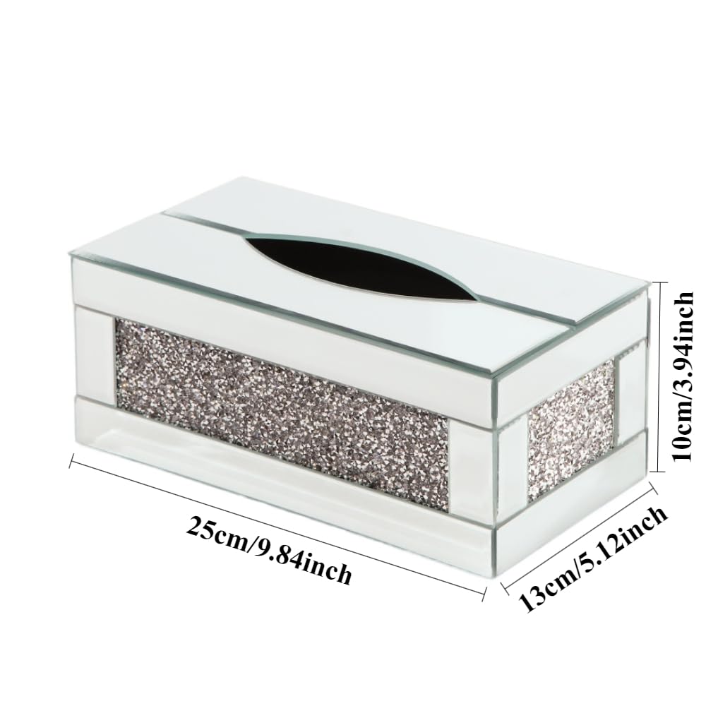 Caja De Pañuelos Cristal Artesanía Adornos Organizador Mesa Café Escritorio Simple (Rectangular A)