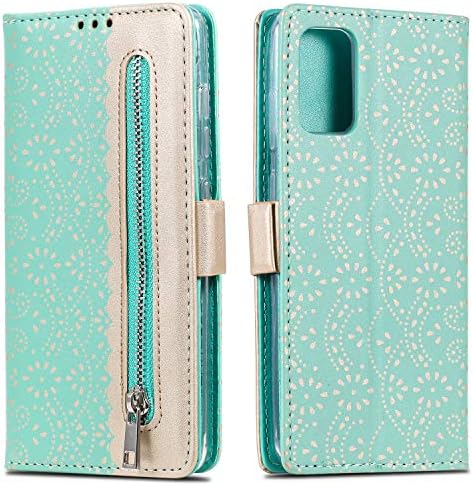 ZCDAYE Zipper Wallet Case for Galaxy S20 FE 5G,Fabulous Glossy Pattern Magnetic Closure PU Leather [Bowknot Lanyard][Kickstand][Card Slots] Soft TPU Book Case Cover for Samsung Galaxy S20 FE 5G-Black