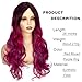 Sabosi Long Purple Ombre Curly Wig for Women Colorful Wig Cosplay Costume Wig Long Natural Loose Wavy for Halloween Costume Wig