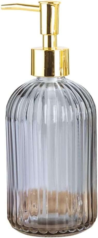 Large Capacity Glass Soap Dispensers Soap Pump with Leak Proof Pump Refillable Liquid Dispensers Lotion Bottle 13.5oz/400ml for Bathroom Lotion Bottle (B)