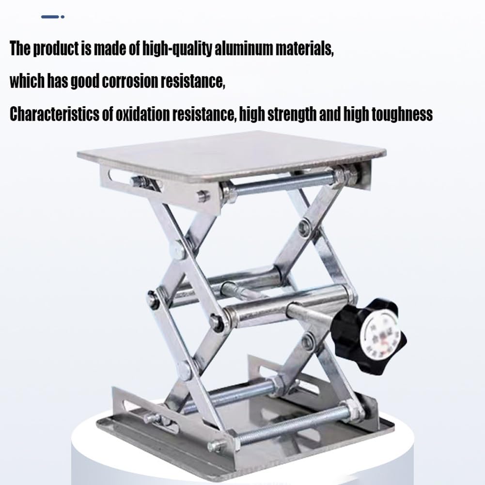 Manueller Hubtisch, kleine Aluminium-Hebebühne, Laborständer-Scherengestell, Hebevorrichtung mit beweglicher Last 5/10/15/20/25 kg, manueller Miniatur-Hubtisch for Laborlifte, Schulen(300*300mm)