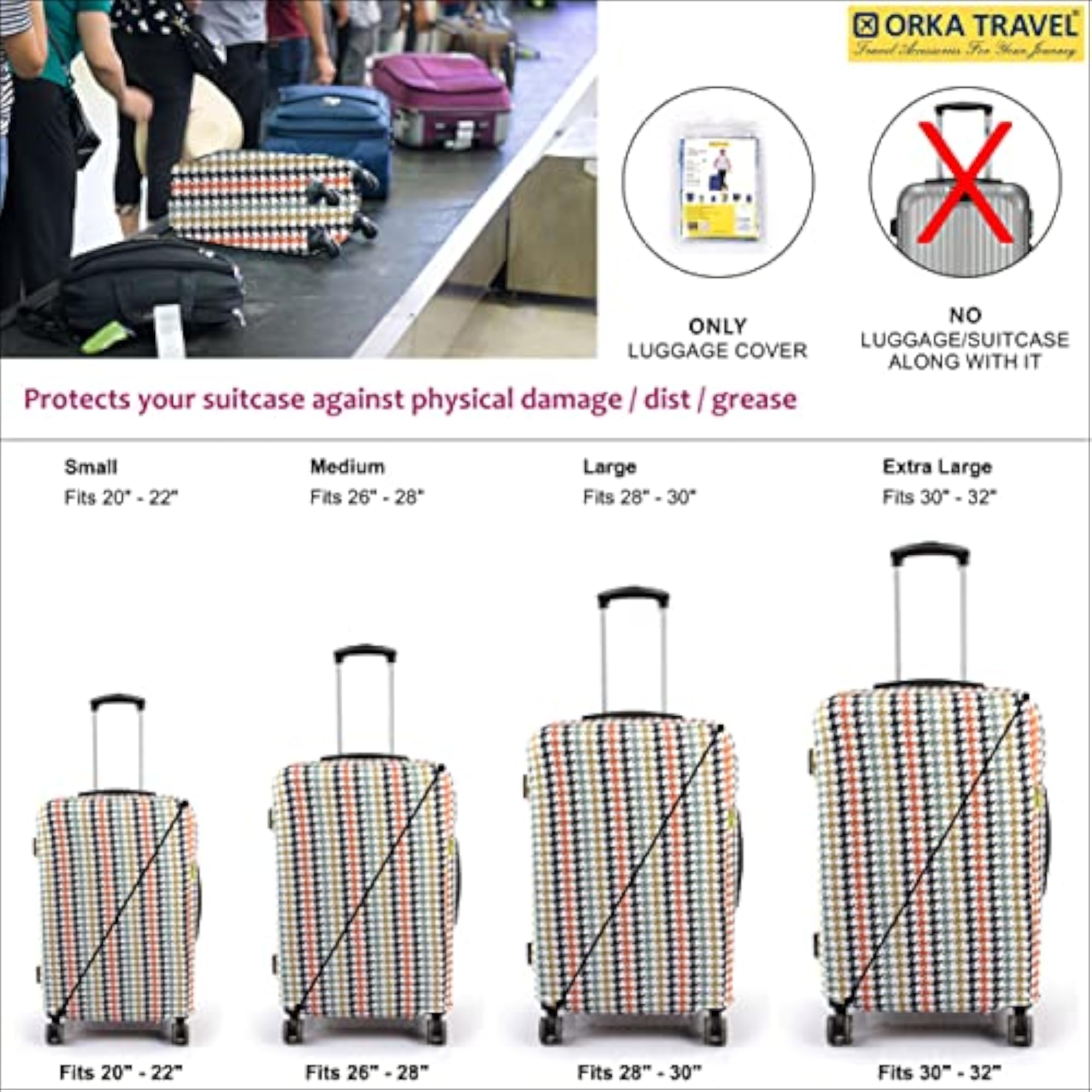 Houndstooth Theme Digital Printed Luggage Protector Cover