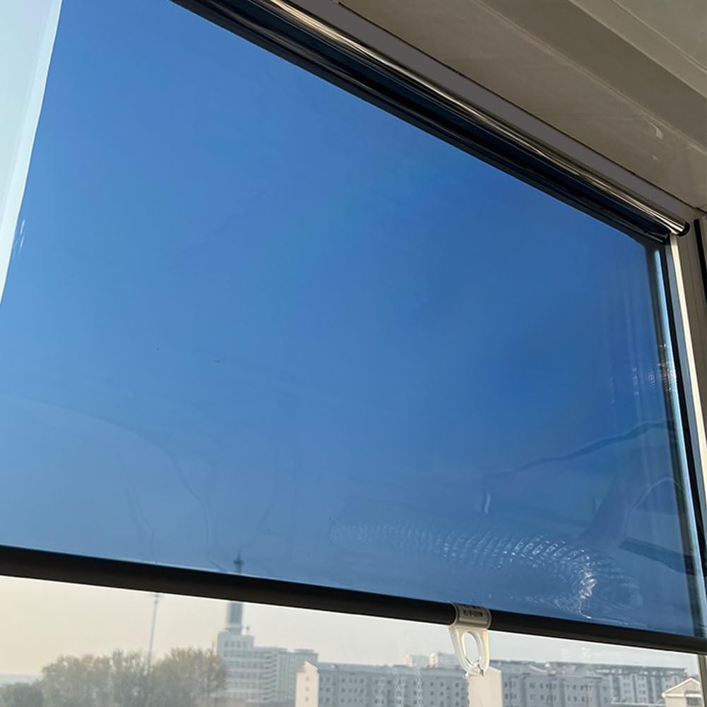 One-Way See Through Privacy Shade Thermal Insulation Mirrored Roller Shades Window Tint Roll Up Blackout No View Blocking Privacy Protection for