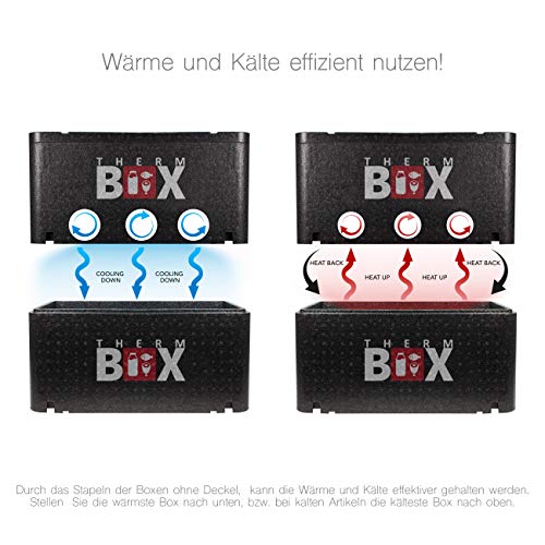 Foto von THERM BOX Styroporbox Groß GN 1/1 Innen: 54x34,5x24cm 46-Liter Isolierbox Warmhaltebox Kühlbox Thermobehälter Wiederverwendbar
