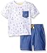 Nautica Baby Boys' 2 Piece Anchor Print Chambray Tee Shirt Set