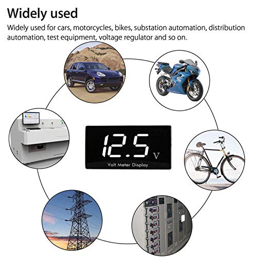 E Support Voltmetro Digitale Auto 12V Impermeabile - LED Blu, Indicatore Di Tensione A 3 Cifre Per Auto, Moto, Camper