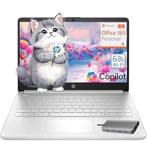HP Essential Laptop Computer for Home & Student with Office 365, 2026 Edition, 128GB Storage- Intel Processor – LED Display, HUB Docking Station, Portable Design, Copilot AI, Windows 11 S