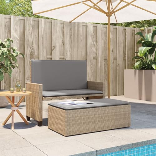 Banc de jardin 2 places résistant aux intempéries meuble de balcon polyrotin