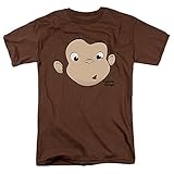 Popfunk Curious George Face Adult T Shirt & Stickers (Coffee) Large