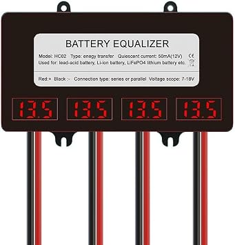 Battery Voltage Balancer, LED Display Battery Equalizer 24v48v battery Charge and Discharge Voltage Balancer for Gel Flood Acid Lithium BatteryHA02with