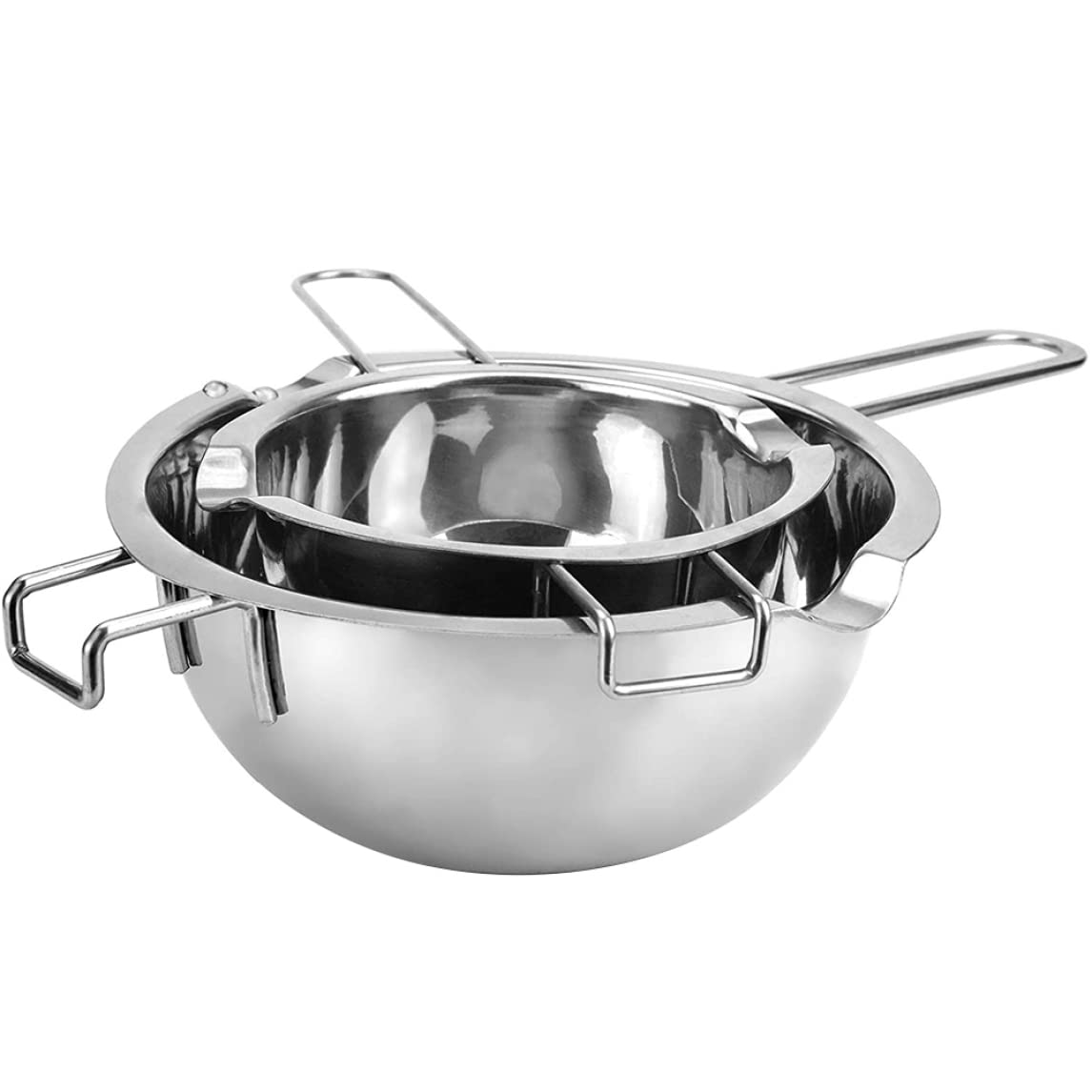 Wärme Schmelztopf Doppelkessel Hitze Schmelztiegel Edelstahl für Schokoladenbutterkäse Karamell Süßigkeiten Wachs 1000 ml 400 ml 2pcs