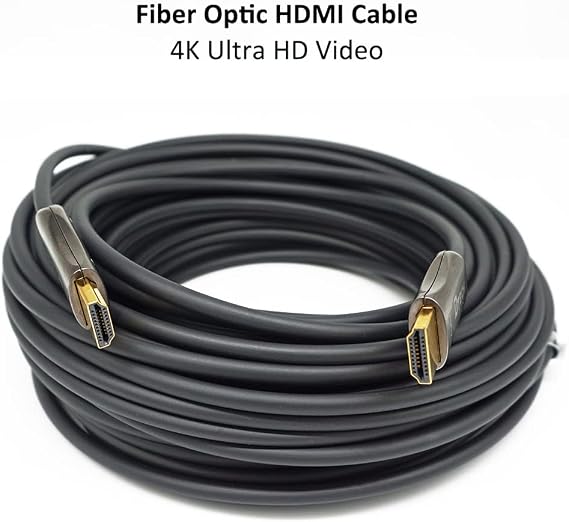 DTECH Ultra Slim 150 Feet Fiber Optic HDMI 2.0 Cable 4K 60Hz 18Gbps for in-Wall Installation 150ft Projector Laptop Computer Monitor TV Camera (46 Meters)