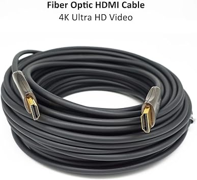 DTECH Ultra Slim 150 Feet Fiber Optic HDMI 2.0 Cable 4K 60Hz 18Gbps for in-Wall Installation 150ft Projector Laptop Computer Monitor TV Camera (46 Meters)
