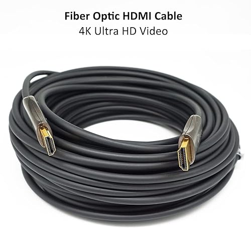 Miniatura 2 de DTech Cable HDMI de fibra óptica de 328 pies 4K 60Hz delgado cable HDMI extra largo 2.0 HDCP 2.2 UHD 18Gbps instalación en pared para monitor
