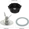 2 Paquete de Repuestos para Licuadora Cuchilla Trituradora de Hielo con 2 Tapas de Base de Jarra y 4 Anillos de Sello de Goma para Oster Osterizer Partes de Cuchilla 5