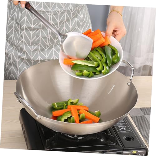Wok de acero inoxidable 12 pulgadas con tapa para cocina miniatura 4