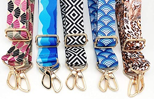 Wide Shoulder Strap Personalized Print Adjustable Replacement Belt Crossbody Canvas Bag Handbag-Scottish Plaid, Yellow, Large #TOP4