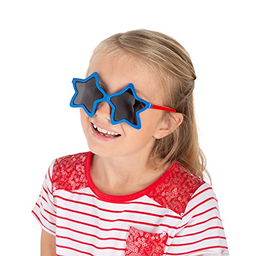 Fun Express Kids’ Star-Shaped Patriotic Sunglasses - 12 Pieces2