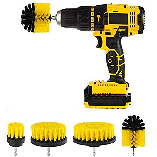 Brosses Pour Perceuse Salle De Bains Cuisine Nettoyage Fournitures Ménage Outil De Nettoyage Pour Surface De La Salle De Bains,Coulis,Baignoire,Douche,Cuisine,Auto,Bateau 4 Pack(Perceuse Non Incluse)