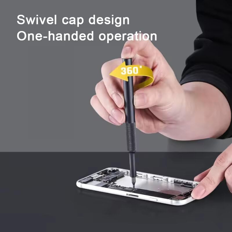 Electric Screwdriver For 153-in-1 Electric Screwdriver Set 3 Speed Adjustable 650mAh Rechargeable Battery 4 LED Lighting 200rpm Versatile Torque Settings Complete Toolkit（Color.:Black)