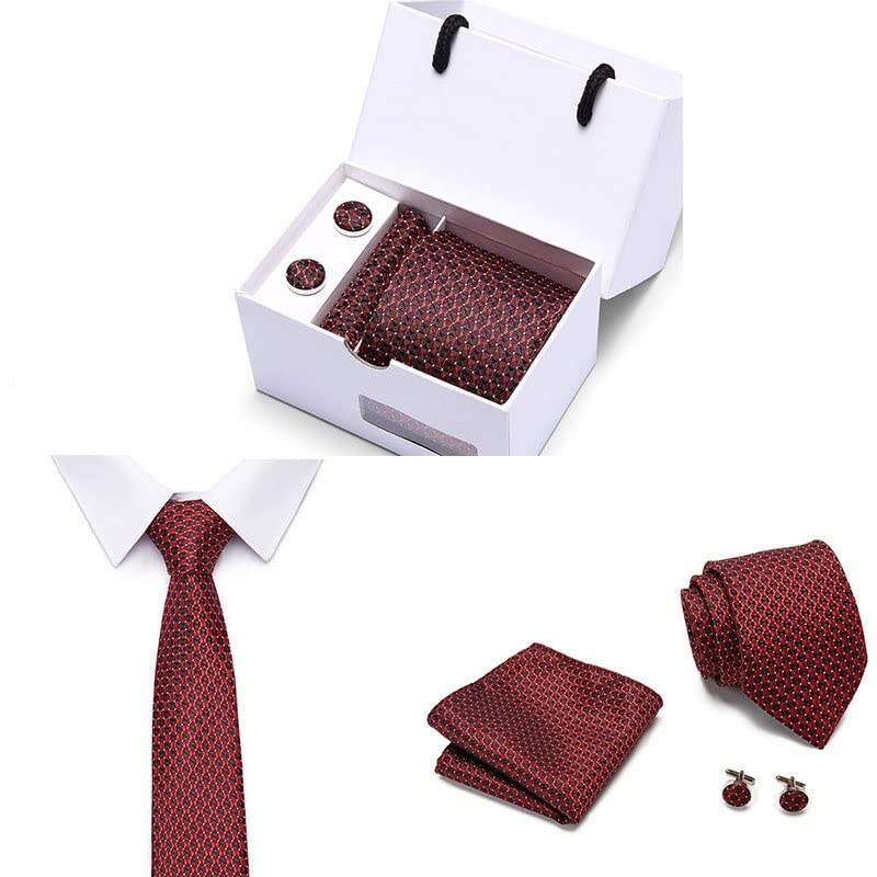 Set de corbata de seda geométrica para hombre miniatura 3