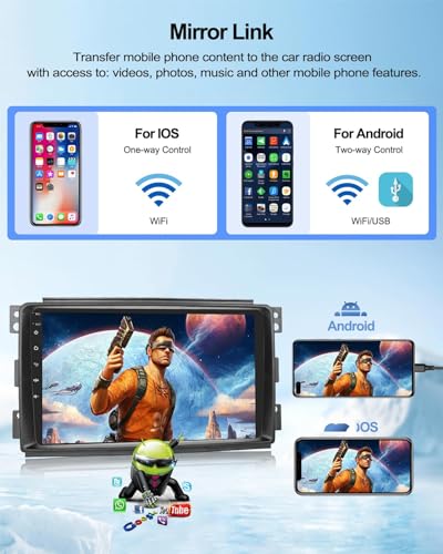Radio de coche multimedia con Android 13 y 4G+64G para Smart Fortwo 2005-2010 4