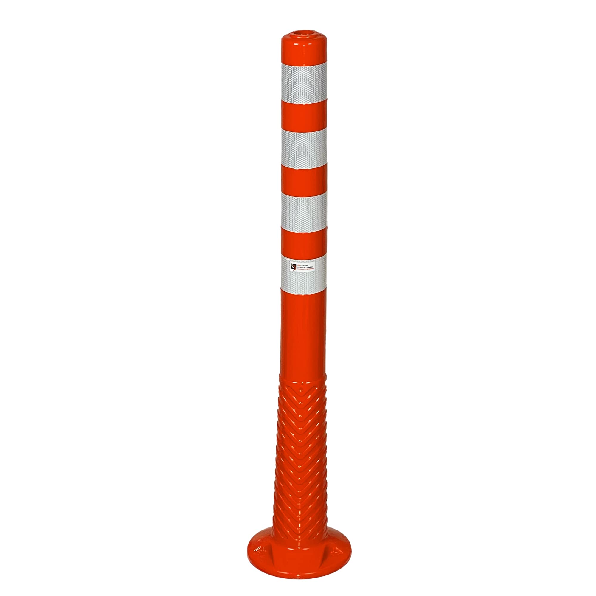 3 Stück UvV®-Reflex Absperrpfosten, Poller 100 cm hoch, flexibel orange, reflektierend, selbstaufrichtend
