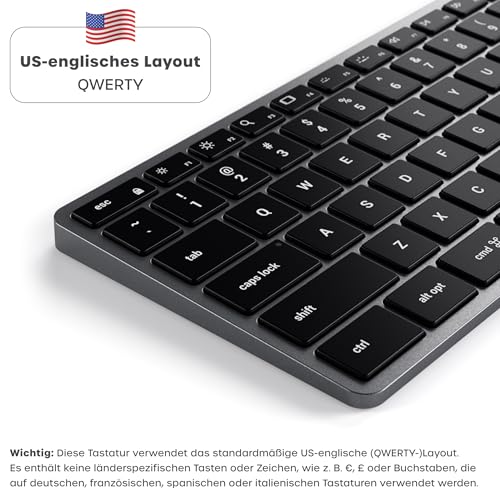 SATECHI Slim X3 Bluetooth Tastatur mit Beleuchtung