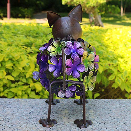 Solar Animal Lights, Rusty Cat Statue,Outdoor Solar Powered LED Light for Patio Garden Yard Lawn Decor and Outdoor Ornament