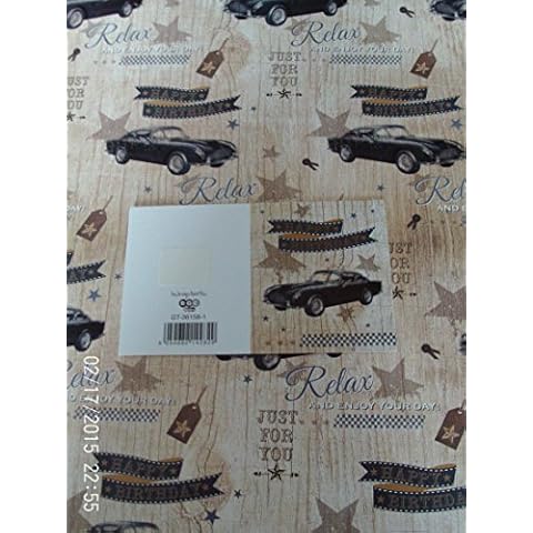 Mens Male Car Birthday Wrapping Paper 2 Sheets + 1 Gift Tag(BGC36158-1) Cover