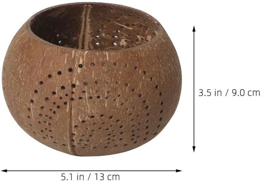 PRETYZOOM Coconut Shell Candle Holder for Candles Multi-Purpose Natural Container for Home Decor Lightweight and Unique Design for Parties and Restaurants