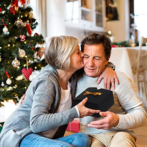 10 Pcs Gift Boxes With Lids, 8X8X4 Inches Black Gift Boxes With Ribbon, Kraft Paper Gift Boxes For Presents, Groomsmen Bridesmaid Proposal Box For Wedding Packaging Birthday Baby Shower Cupcake #TOP5